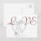 Elegante LIEFDE Trouwpaar Dansen met Hart Briefkaart (Voorkant / Achterkant)