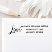 Elegante "Liefde" typografie in modern handschrift Etiket (Insitu)