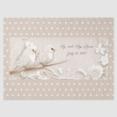 Elegante liefde vogels bruiloft weefsel papier (Voorkant)