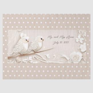 Elegante liefde vogels bruiloft weefsel papier