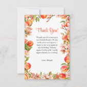 Elegante liefde zo zoet als een perzik bruids douc bedankkaart (Voorkant)