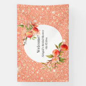 Elegante liefde zo zoet als een perzik Bruids douc Spandoek (Verticaal)