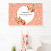 Elegante liefde zo zoet als een perzik Bruids douc Spandoek (Insitu)