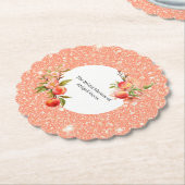 Elegante Liefde Zo Zoet Als Een Perzik Bruidsfeest Kartonnen Onderzetters (Gekanteld)