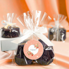 Elegante Liefde Zo Zoet Als Een Perzik Bruidsfeest Ronde Sticker