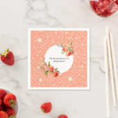 Elegante Liefde Zo Zoet Als Een Perzik Bruidsfeest Servet (Insitu)