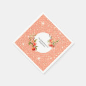 Elegante Liefde Zo Zoet Als Een Perzik Bruidsfeest Servet (Hoek)