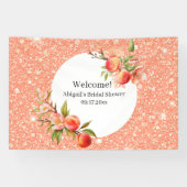 Elegante liefde zo zoet als een perzik bruidsfeest spandoek (Horizontaal)