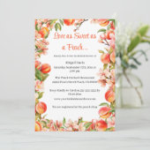 Elegante liefde zo zoet als een perzik Vrijgezelle Kaart (Staand voorkant)