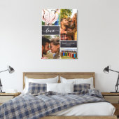 Elegante liefdescriptiefotocollage op krijtbord canvas afdruk (Insitu (Slaapkamer))