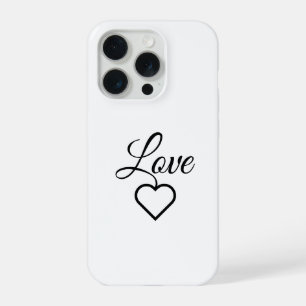 Elegante Liefdeshart Typografie Hoes iPhone 15 Pro Case