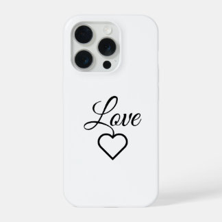 Elegante Liefdeshart Typografie Hoes iPhone 15 Pro Case