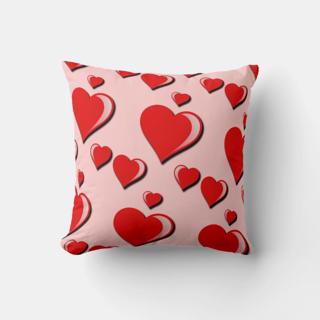 Elegante liefdesharten en Valentijnsdag Kussen (Voorkant)