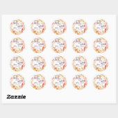 Elegante Liefdeval Herfst Bruiloft Monogram Ronde Sticker (Vel)