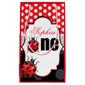 Elegante lieveheersbeestje eerste verjaardag klein cadeauzakje (Voorkant)