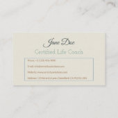 Elegante life coach visitekaartje (Achterkant)