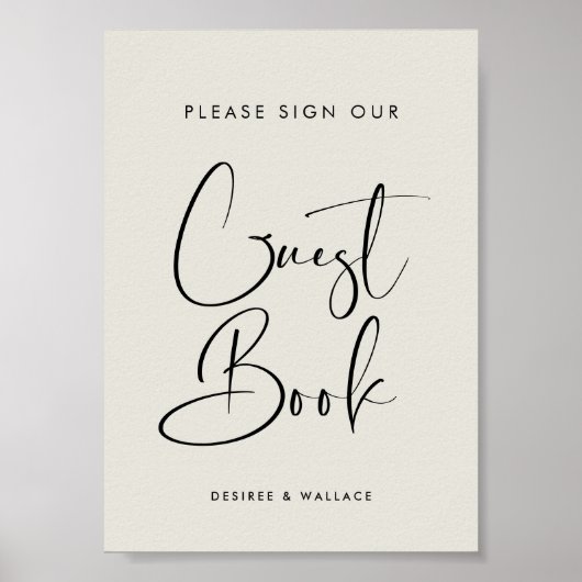 Elegante Light Sage Teken onze gastenboek bruiloft Poster (Voorkant)