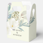 Elegante Lightgreen Bloemen Bruiloft Favor Box Bedankdoosjes (Geopend)