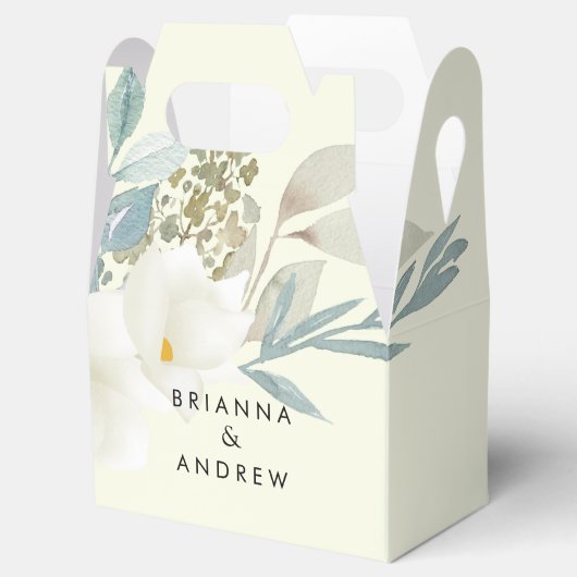 Elegante Lightgreen Bloemen Bruiloft Favor Box Bedankdoosjes (Geopend)