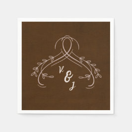 Elegante lijn Bloemen Linnen Espresso Bruin Bruilo Servet