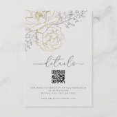 Elegante lijn bloemenbruiloft details informatiekaartje (Voorkant)