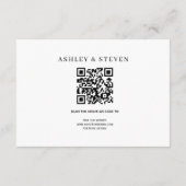 Elegante lijn en QR code zwart-wit details Informatiekaartje (Achterkant)