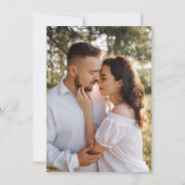 Elegante lijn getekend bloemenblush 2 foto bruilof save the date (Achterkant)