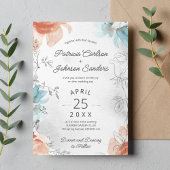 Elegante lijn kunst botanische bloemen bruiloft kaart