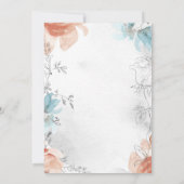 Elegante lijn kunst botanische bloemen bruiloft kaart (Achterkant)