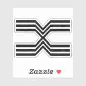 Elegante lijn Letter X Monogram Sticker (Vel)