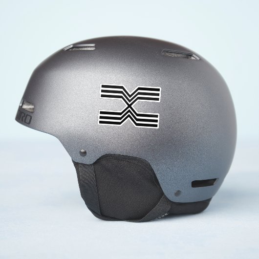 Elegante lijn Letter X Monogram Sticker (Helm Zijkant)