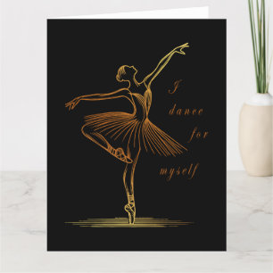 Elegante lijnkunst van Ballerina - Ik dans voor me Bedankkaart