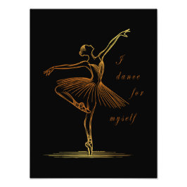 Elegante lijnkunst van Ballerina - Ik dans voor me Foto Afdruk