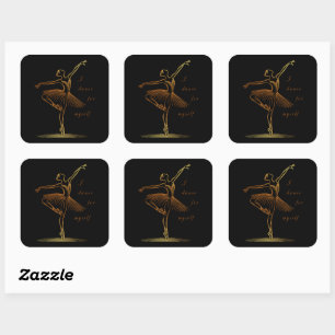 Elegante lijnkunst van Ballerina - Ik dans voor me Vierkante Sticker