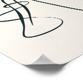 Elegante lijnkunst van een vloeiende trouwjurk poster (Hoek)