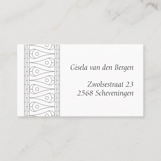 Elegante  lijnkunst visitekaartje (Voorkant)