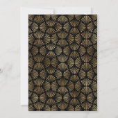 Elegante lijst Art Deco ventilator goud bruiloft Kaart (Achterkant)