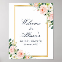 elegante lijst bruidsshower welkomstbord