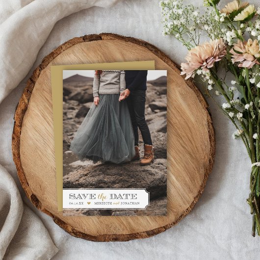 Elegante lijst foto overlay save the date