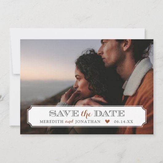 Elegante lijst foto overlay save the date (Voorkant)