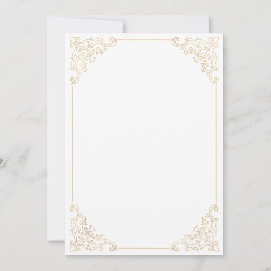 Elegante  Lijst Gold Script Moslim bruiloft Kaart (Achterkant)