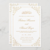 Elegante  Lijst Gold Script Moslim bruiloft Kaart (Voorkant / Achterkant)