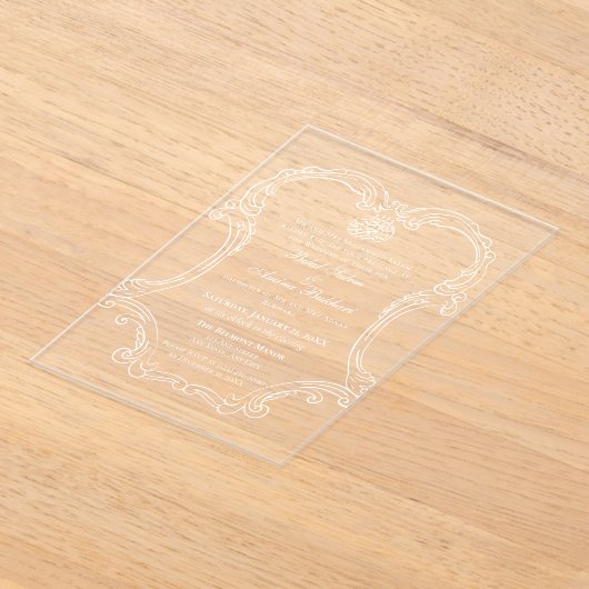 Elegante  Lijst Golden Islamitische bruiloft Acryl Uitnodigingen (Laagn)