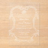 Elegante  Lijst Golden Islamitische bruiloft Acryl Uitnodigingen (Voorkant)