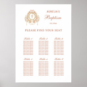 Elegante lijst Heilig Kruis Doop zitplaatsenkaart Poster