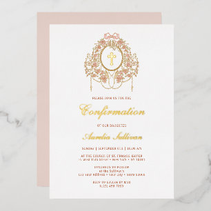 Elegante lijst Heilige Kruis Bevestiging Folie Uitnodiging