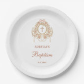 Elegante lijst Heilige Kruis Doop Papieren Bordje (Voorkant)