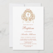 Elegante lijst Heilige Kruis Doop Uitnodiging (Voorkant)