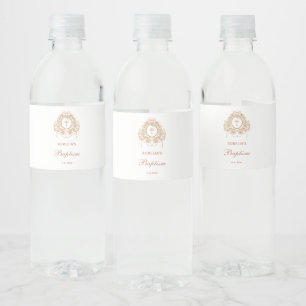 Elegante lijst Heilige Kruis Doop Waterfles Etiket