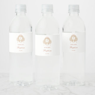 Elegante lijst Heilige Kruis Doop Waterfles Etiket